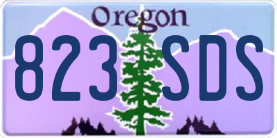 OR license plate 823SDS