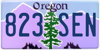 OR license plate 823SEN