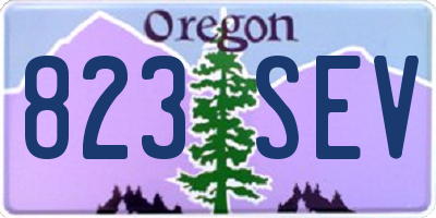OR license plate 823SEV