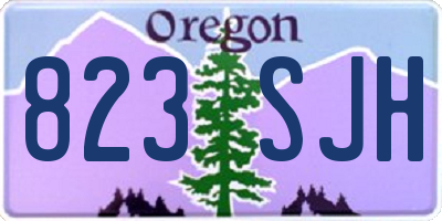 OR license plate 823SJH