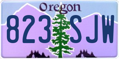 OR license plate 823SJW
