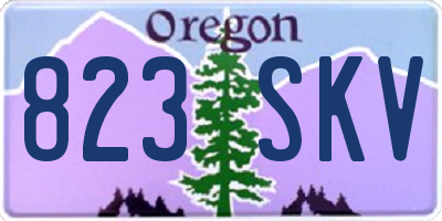 OR license plate 823SKV