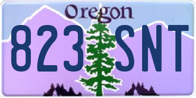 OR license plate 823SNT
