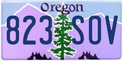 OR license plate 823SOV