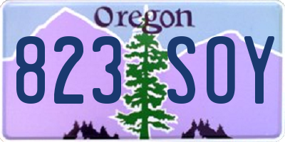 OR license plate 823SOY