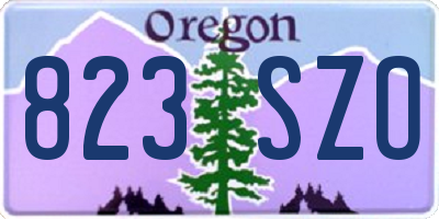 OR license plate 823SZO