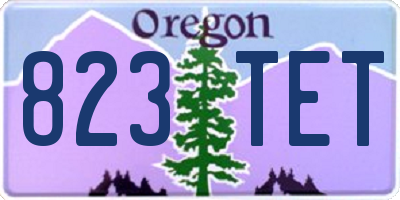 OR license plate 823TET