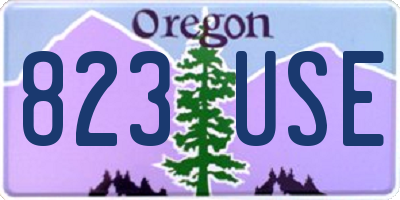 OR license plate 823USE
