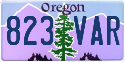 OR license plate 823VAR