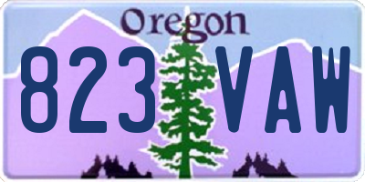 OR license plate 823VAW