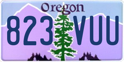 OR license plate 823VUU