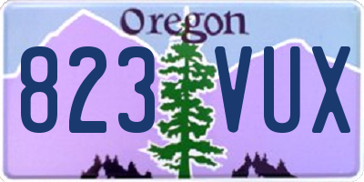 OR license plate 823VUX