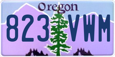 OR license plate 823VWM