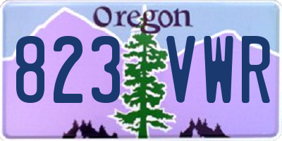 OR license plate 823VWR