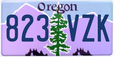 OR license plate 823VZK