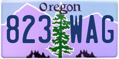 OR license plate 823WAG
