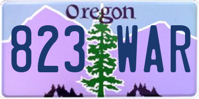 OR license plate 823WAR