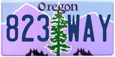 OR license plate 823WAY