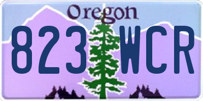 OR license plate 823WCR