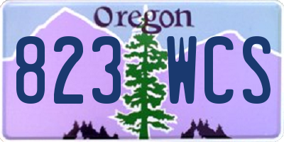 OR license plate 823WCS