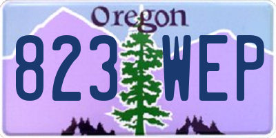 OR license plate 823WEP