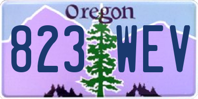 OR license plate 823WEV