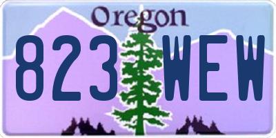 OR license plate 823WEW