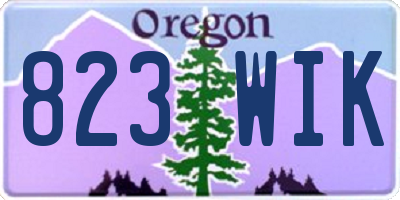 OR license plate 823WIK