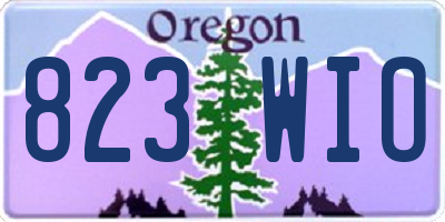 OR license plate 823WIO