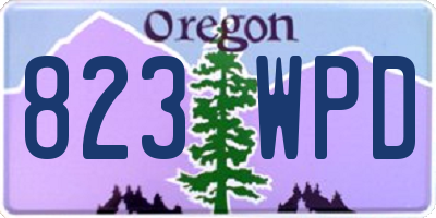 OR license plate 823WPD