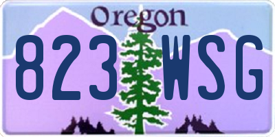 OR license plate 823WSG