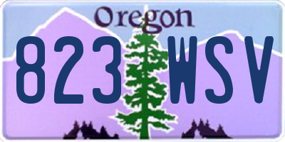 OR license plate 823WSV
