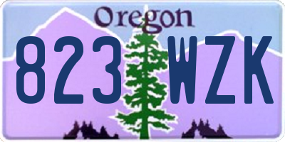 OR license plate 823WZK