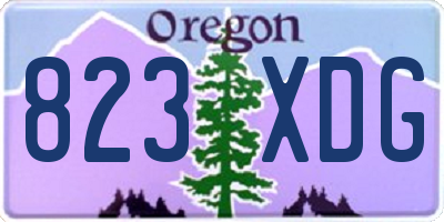 OR license plate 823XDG