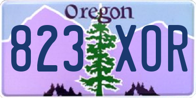OR license plate 823XOR
