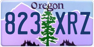 OR license plate 823XRZ