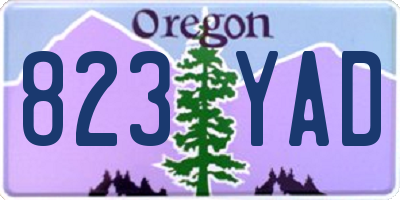 OR license plate 823YAD