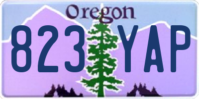 OR license plate 823YAP