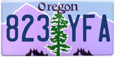 OR license plate 823YFA