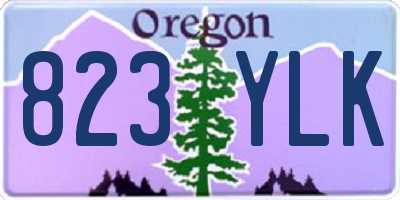 OR license plate 823YLK