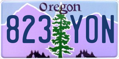 OR license plate 823YON