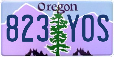 OR license plate 823YOS