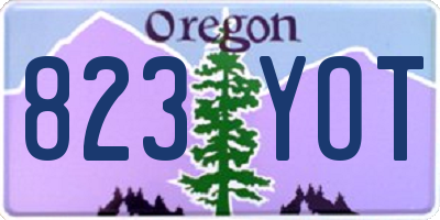 OR license plate 823YOT