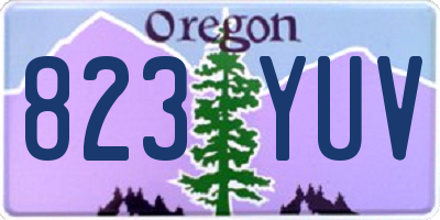 OR license plate 823YUV