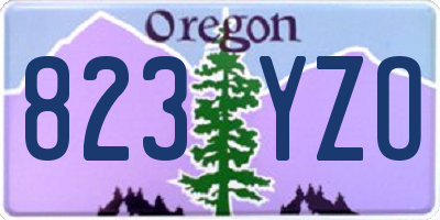 OR license plate 823YZO