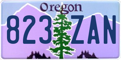 OR license plate 823ZAN