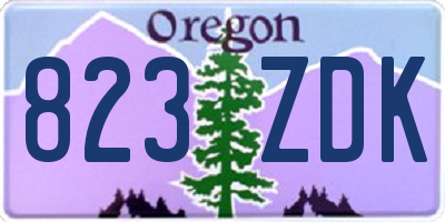 OR license plate 823ZDK