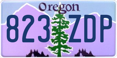 OR license plate 823ZDP