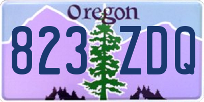 OR license plate 823ZDQ
