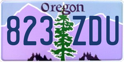 OR license plate 823ZDU